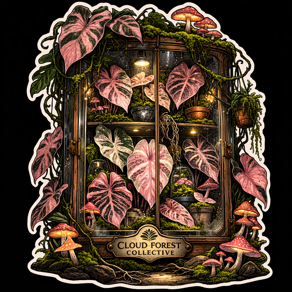 Pink Plant Cabinet Sticker