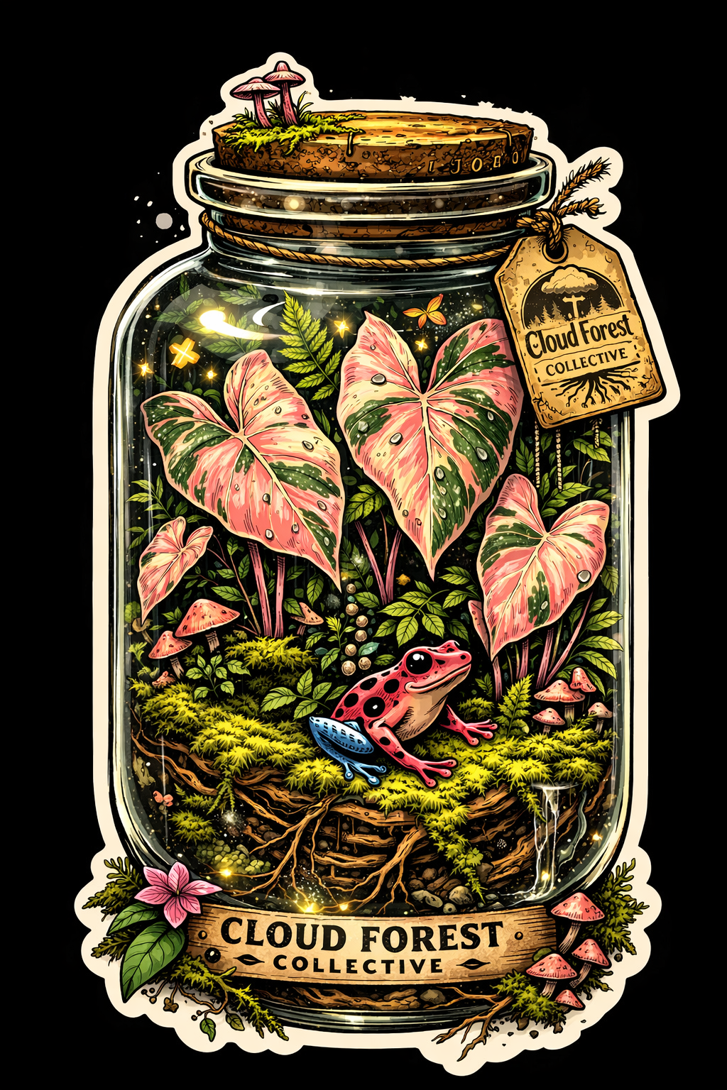 Pink Jungle Jar Sticker
